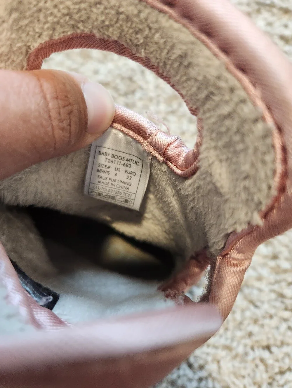 BOGS Baby Waterproof Snowboot Rain Boot Size 6 In Metallic Ballet Pink